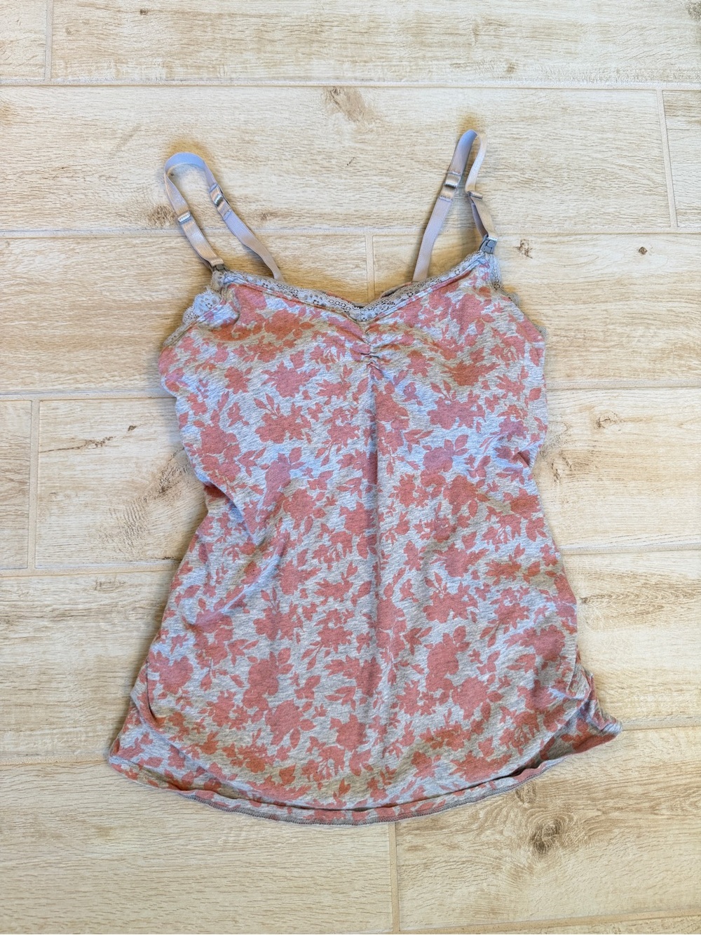 Jessica Simpson Pink Floral Lace-Trim Camisole